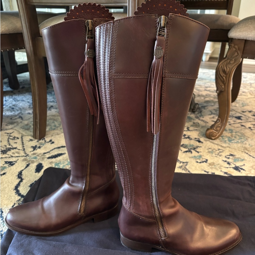 Regina Mahogany Leather Boots from Fairfax & Favor